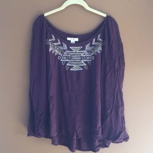 Burgundy long sleeve shirt